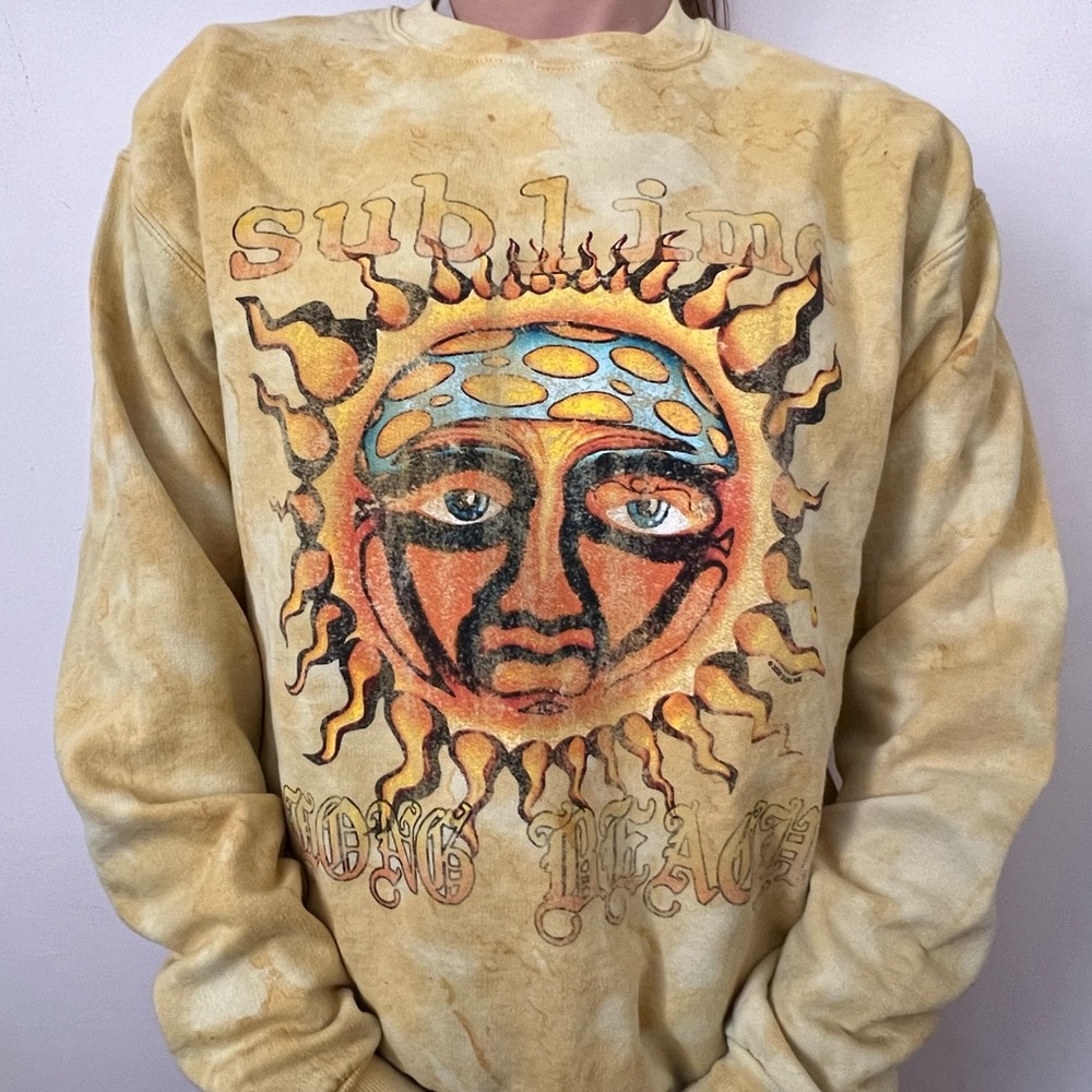 Sublime yellow tie-dye crewneck